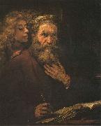 REMBRANDT Harmenszoon van Rijn Evangelist Mathaus und der Engel oil